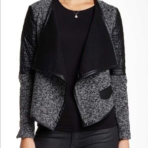 Pleather and cotton jacket